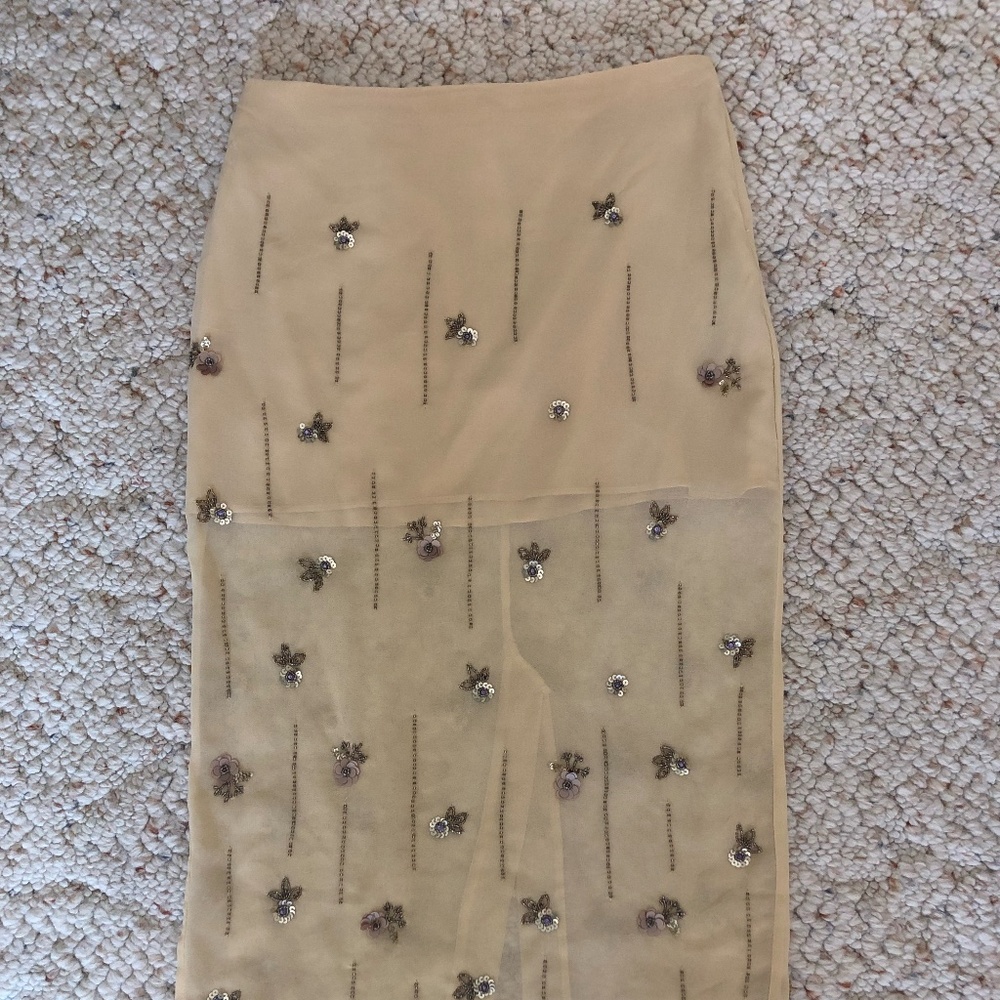 Zara Light Yellow Midi Skirt